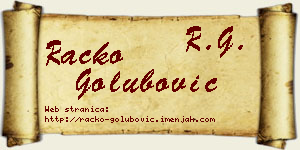 Racko Golubović vizit kartica
